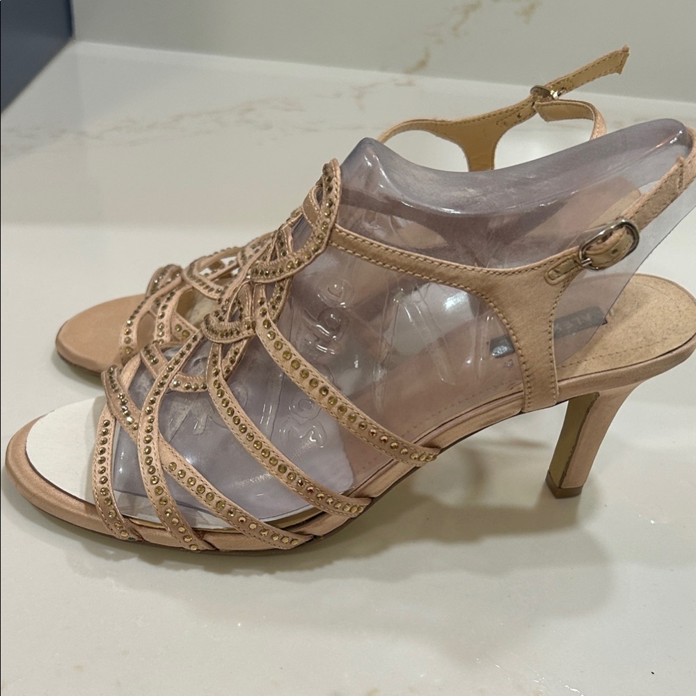 Alex Marie Tan and Clear Strappy Heels